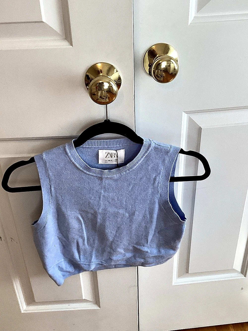 Zara Blue Cropped Tank Top Like New